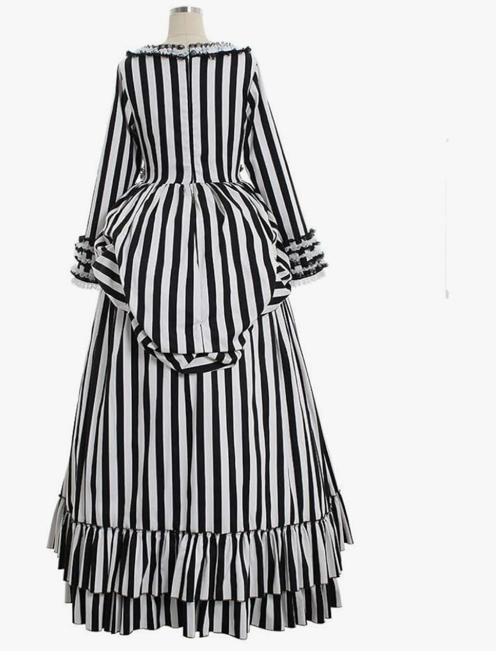 Sleepy Hollow Katrina Von Tassel costume. Black and white striped dress - Picture 4 of 7
